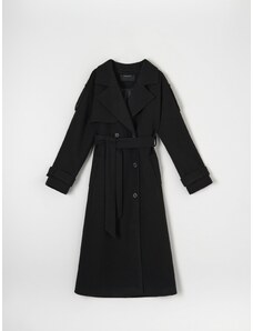 Sinsay - Dvouřadý kabát v klasickém provedení - černá