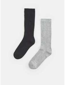 Sinsay - Sada 2 párů ponožek - černá