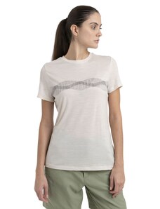 Dámské merino triko krátký rukáv ICEBREAKER Wmns Merino 150 Tech Lite III SS Tee Mountain Lines, Chalk velikost: M