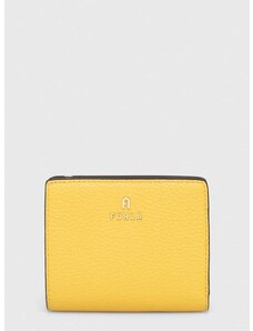 Kožená peněženka Furla žlutá barva