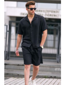 Madmext Men's Black Basic Shorts Set 5940