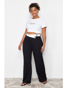 Trendyol Curve Black High Waist Wideleg Woven Trousers