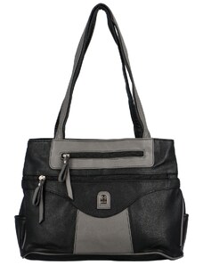 Firenze Trendy dámská koženková kabelka Genevivel, černo-šedá