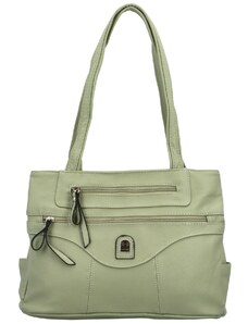 Firenze Trendy dámská koženková kabelka Genevivel, světle zelená
