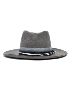 Šedý klobouk plstěný s širokou krempou - americký klobouk Goorin Bros. - kolekce Langum