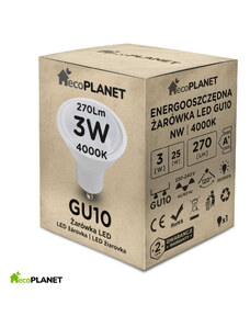 ecoPLANET LED žárovka GU10 - 3W - studená bílá