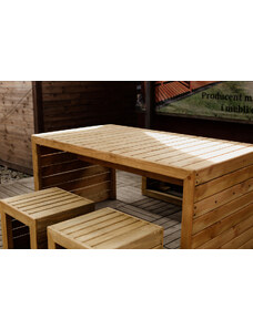 Dřevěný zahradní stůl z borovice – hnědá, 160 x 90 x 75 cm