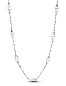 PANDORA krátký náhrdelník s pevnými přívěsky Upravená sladkovodní kultivovaná perla
