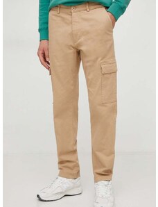 Kalhoty Pepe Jeans pánské, béžová barva, ve střihu cargo