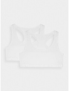 4F Dámská bavlněná podprsenka pro každodenní nošení (2-pack) - bílá