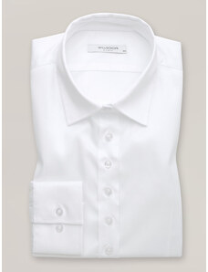 Willsoor Dámská elegantní bílá košile s klasickým límečkem 16596