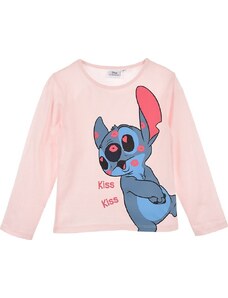 SVĚTLE RŮŽOVÉ DÍVČÍ TRIČKO S DLOUHÝM RUKÁVEM DISNEY LILO STITCH Světle růžová