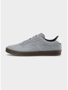 4F Pánské kožené boty lifestyle sneakers OAK - šedé
