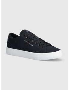 Tenisky Tommy Hilfiger TH HI VULC LOW CANVAS pánské, tmavomodrá barva, FM0FM04882