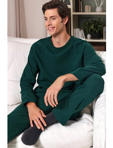 Trendyol Green Regular Fit Waffle Knitted Pajamas Set