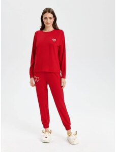 Sinsay - Dvoudílná pyžamová souprava - červená