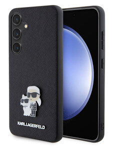 Karl Lagerfeld PU Saffiano Metal Karl and Choupette pouzdro pro Samsung Galaxy S24 černá