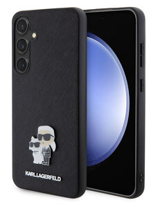Karl Lagerfeld PU Saffiano Metal Karl and Choupette Zadní Kryt pro Samsung Galaxy S24+ černá