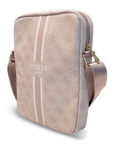 Guess PU 4G Printed Stripes Tablet taška 10" růžová