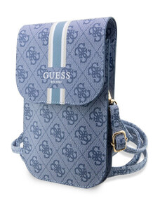 Guess PU 4G Printed Stripes Phone Bag modrá