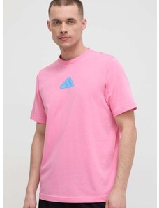 Tréninkové tričko adidas Performance růžová barva, s potiskem, IS2397