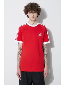 Bavlněné tričko adidas Originals Adicolor Classics 3-Stripes červená barva, IA4852