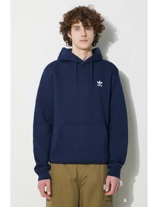 Mikina adidas Originals Trefoil Essentials Hoodie pánská, tmavomodrá barva, s kapucí, s aplikací, IM4524