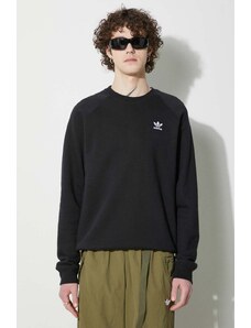 Mikina adidas Originals Trefoil Essentials Crewneck pánská, černá barva, s aplikací, IM4532