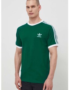 Bavlněné tričko adidas Originals 3-Stripes Tee zelená barva, s aplikací, IM9387