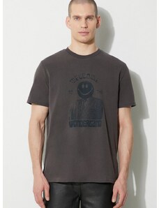 Bavlněné tričko KSUBI portal kash ss tee šedá barva, s potiskem, MPS24TE014