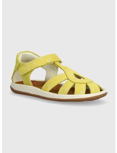Dětské nubukové sandály Camper žlutá barva