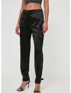 Kalhoty Guess MARZIA dámské, černá barva, jednoduché, high waist, W4GB50 WG7C0