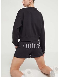 Kraťasy Juicy Couture dámské, černá barva, s aplikací, high waist