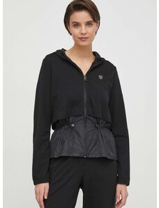 Mikina Aeronautica Militare dámská, černá barva, s kapucí, hladká