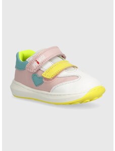 Dětské kožené sneakers boty Primigi růžová barva