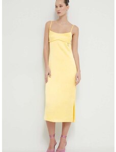 Šaty HUGO žlutá barva, mini, 50510925