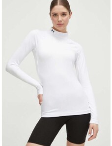 Tréninkové tričko s dlouhým rukávem Under Armour ColdGear Authentics bílá barva, s pologolfem, 1368702