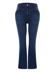 Trendyol Curve Blue Stitching Detailed Flare Fit Denim Jeans