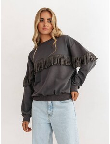 Anthracite sweatshirt with tassels Cocomore