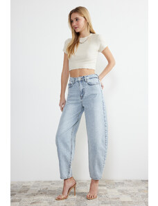 Trendyol Light Blue High Waist Barrel Jeans