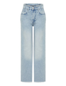 Trendyol Light Blue Tassel Detailed High Waist Wide Leg Jeans