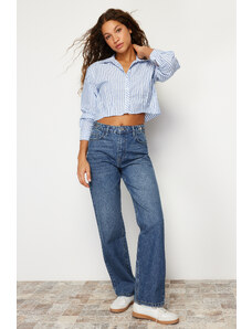 Trendyol Blue Detail High Waist Wide Leg Jeans