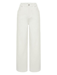 Trendyol White More Sustainable High Waist Extra Wide Leg Jeans with Elastic Waist