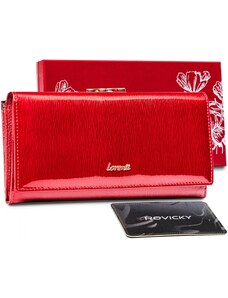 Lorenti Dámská kožená lakovaná peněženka Frio, červená