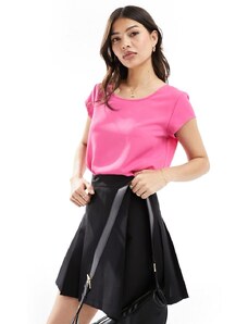ONLY short sleeve back zip top in pink