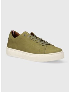 Kožené sneakers boty Tommy Hilfiger PREMIUM CORPORATE LTH SEASONAL zelená barva, FM0FM04965