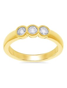 Staviori Zlatý dámský prsten s 3 brilianty žluté zlato Au 0,585 - PZD6350