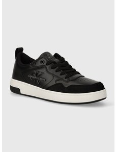 Kožené sneakers boty Calvin Klein Jeans BASKET CUPSOLE LOW LTH MONO černá barva, YM0YM00574