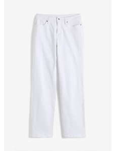 bonprix Keprové kalhoty se širokými nohavicemi Bílá