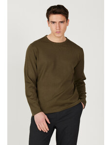 AC&Co / Altınyıldız Classics Men's Khaki Standard Fit Normal Cut Warm Crew Neck Knitwear Sweater